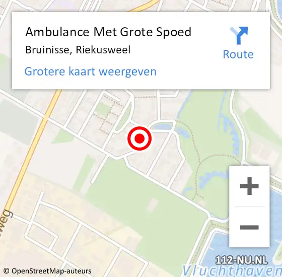 Locatie op kaart van de 112 melding: Ambulance Met Grote Spoed Naar Bruinisse, Riekusweel op 13 augustus 2017 13:31