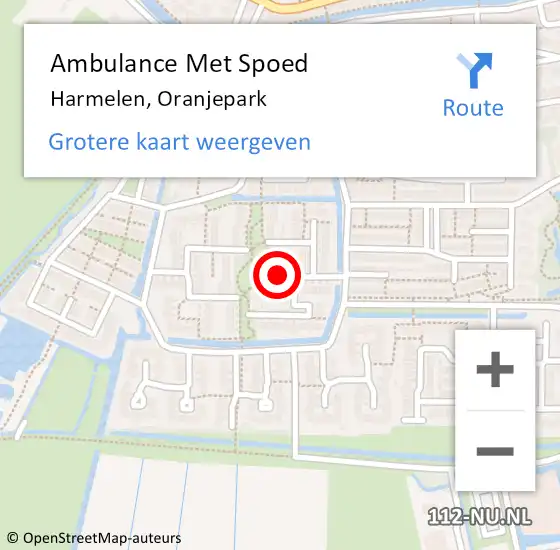 Locatie op kaart van de 112 melding: Ambulance Met Spoed Naar Harmelen, Oranjepark op 13 augustus 2017 13:37