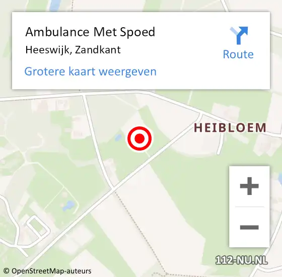 Locatie op kaart van de 112 melding: Ambulance Met Spoed Naar Heeswijk, Zandkant op 13 augustus 2017 14:20