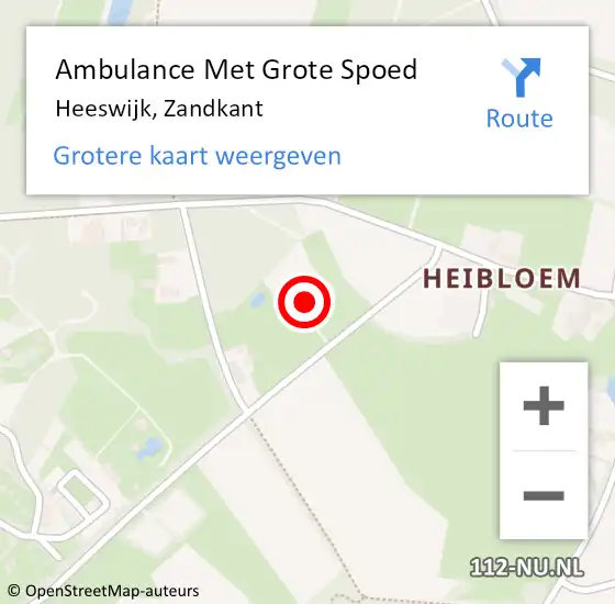 Locatie op kaart van de 112 melding: Ambulance Met Grote Spoed Naar Heeswijk, Zandkant op 13 augustus 2017 14:24