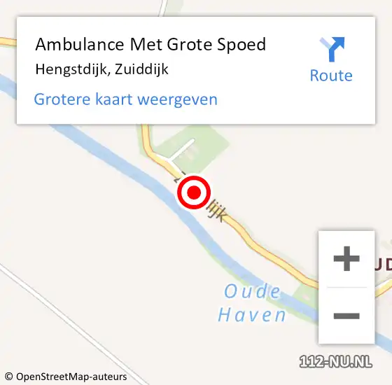 Locatie op kaart van de 112 melding: Ambulance Met Grote Spoed Naar Hengstdijk, Zuiddijk op 13 augustus 2017 16:52