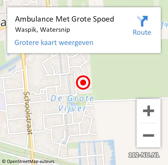 Locatie op kaart van de 112 melding: Ambulance Met Grote Spoed Naar Waspik, Watersnip op 13 augustus 2017 18:16