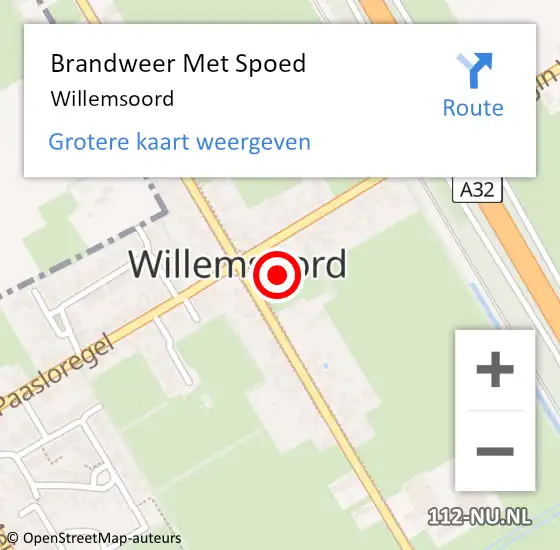 Locatie op kaart van de 112 melding: Brandweer Met Spoed Naar Willemsoord op 17 augustus 2017 08:47