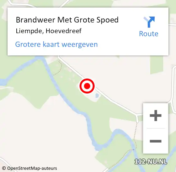 Locatie op kaart van de 112 melding: Brandweer Met Grote Spoed Naar Liempde, Hoevedreef op 17 augustus 2017 10:32