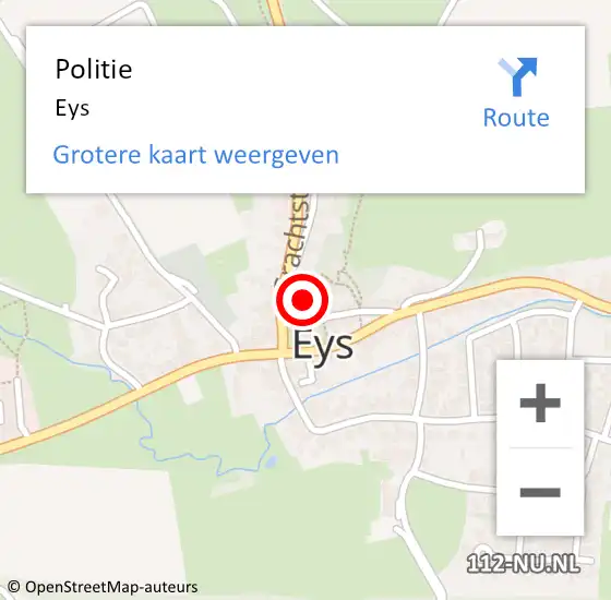 Locatie op kaart van de 112 melding: Politie Eys op 17 augustus 2017 10:56