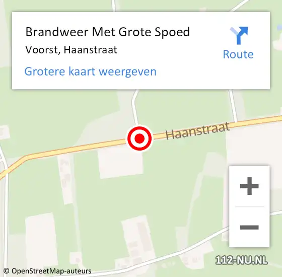 Locatie op kaart van de 112 melding: Brandweer Met Grote Spoed Naar Voorst, Haanstraat op 17 augustus 2017 11:09