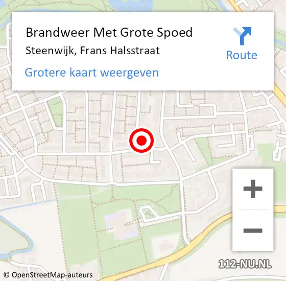 Locatie op kaart van de 112 melding: Brandweer Met Grote Spoed Naar Steenwijk, Frans Halsstraat op 17 augustus 2017 11:37