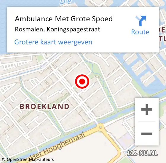 Locatie op kaart van de 112 melding: Ambulance Met Grote Spoed Naar Rosmalen, Koningspagestraat op 17 augustus 2017 11:39