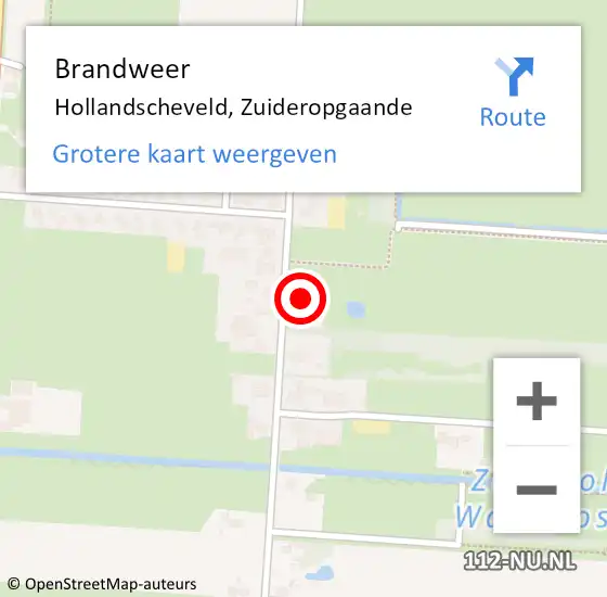 Locatie op kaart van de 112 melding: Brandweer Hollandscheveld, Zuideropgaande op 17 augustus 2017 12:47