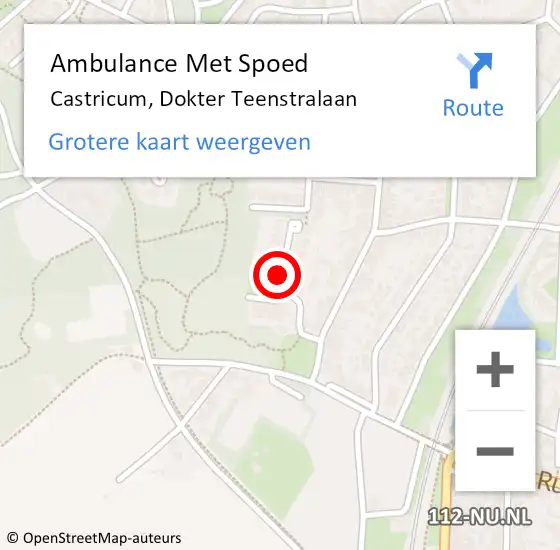 Locatie op kaart van de 112 melding: Ambulance Met Spoed Naar Castricum, Dokter Teenstralaan op 17 augustus 2017 12:50