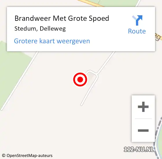 Locatie op kaart van de 112 melding: Brandweer Met Grote Spoed Naar Stedum, Delleweg op 17 augustus 2017 13:27