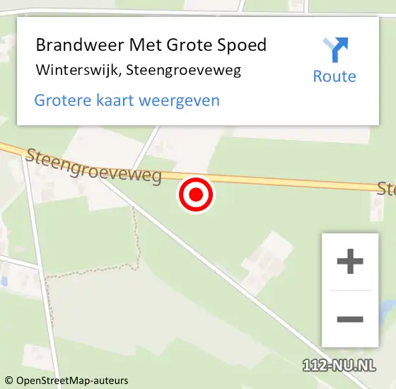 Locatie op kaart van de 112 melding: Brandweer Met Grote Spoed Naar Winterswijk, Steengroeveweg op 17 augustus 2017 13:54