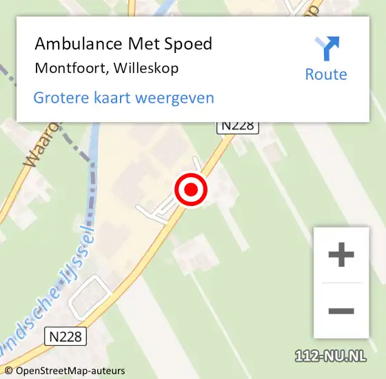 Locatie op kaart van de 112 melding: Ambulance Met Spoed Naar Montfoort, Willeskop op 17 augustus 2017 14:34