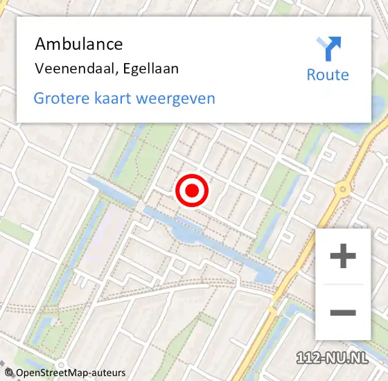 Locatie op kaart van de 112 melding: Ambulance Veenendaal, Egellaan op 17 augustus 2017 15:06