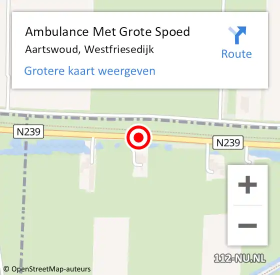 Locatie op kaart van de 112 melding: Ambulance Met Grote Spoed Naar Aartswoud, Westfriesedijk op 17 augustus 2017 16:06