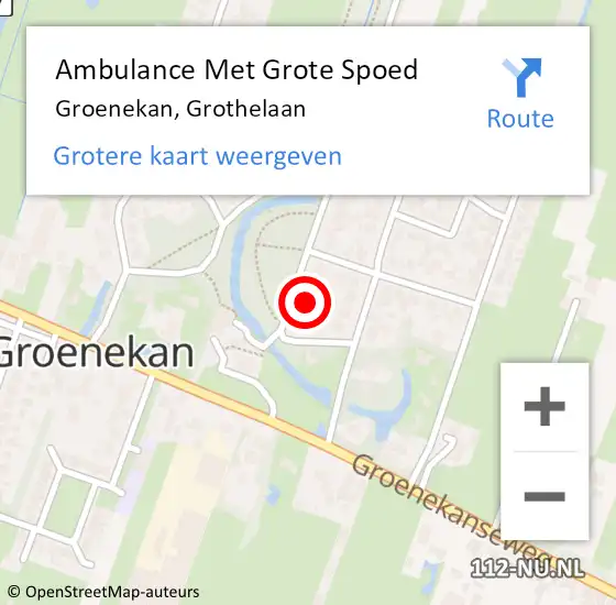 Locatie op kaart van de 112 melding: Ambulance Met Grote Spoed Naar Groenekan, Grothelaan op 17 augustus 2017 16:25