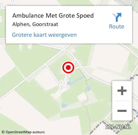 Locatie op kaart van de 112 melding: Ambulance Met Grote Spoed Naar Alphen, Goorstraat op 17 augustus 2017 17:05