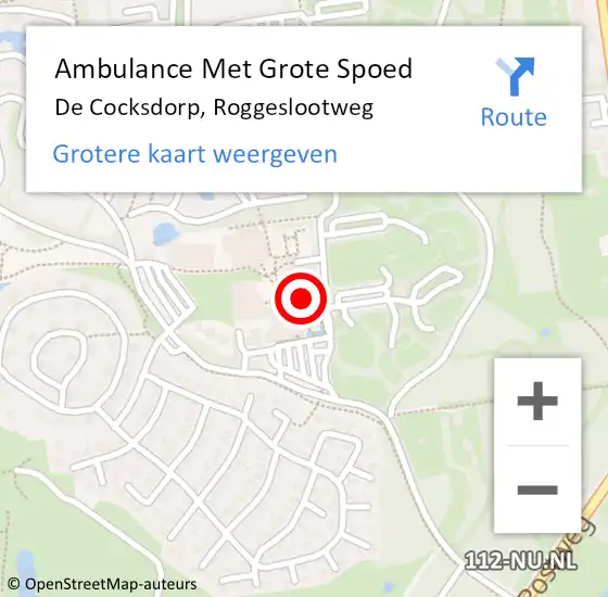 Locatie op kaart van de 112 melding: Ambulance Met Grote Spoed Naar De Cocksdorp, Roggeslootweg op 17 augustus 2017 17:12