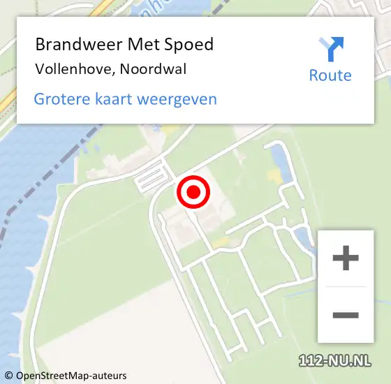 Locatie op kaart van de 112 melding: Brandweer Met Spoed Naar Vollenhove, Noordwal op 17 augustus 2017 18:53