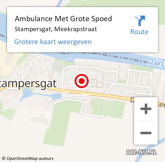 Locatie op kaart van de 112 melding: Ambulance Met Grote Spoed Naar Stampersgat, Meekrapstraat op 17 augustus 2017 18:56