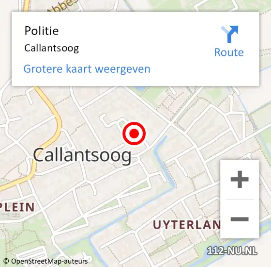 Locatie op kaart van de 112 melding: Politie Callantsoog op 17 augustus 2017 18:57