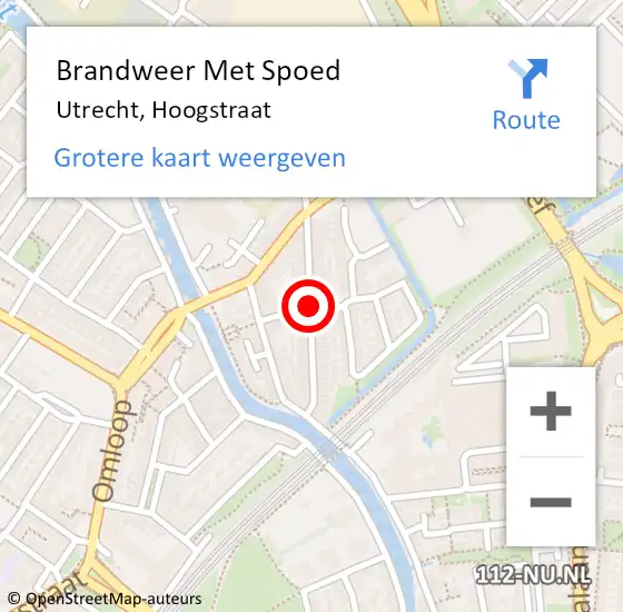 Locatie op kaart van de 112 melding: Brandweer Met Spoed Naar Utrecht, Hoogstraat op 17 augustus 2017 19:31