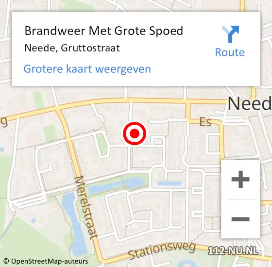 Locatie op kaart van de 112 melding: Brandweer Met Grote Spoed Naar Neede, Gruttostraat op 29 januari 2014 19:54