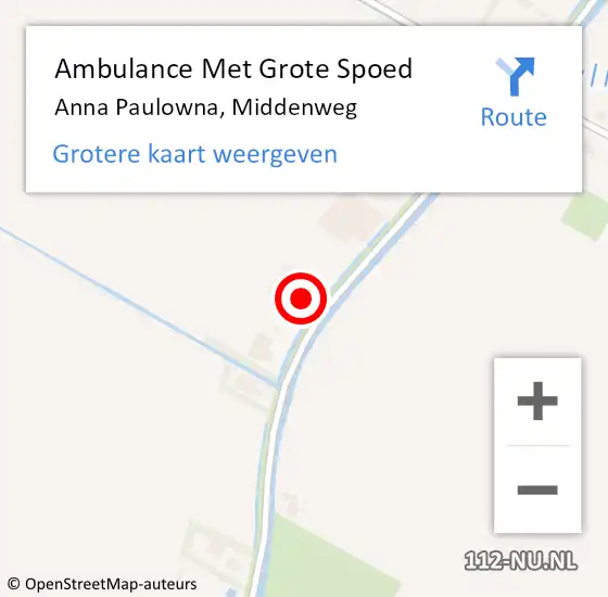 Locatie op kaart van de 112 melding: Ambulance Met Grote Spoed Naar Anna Paulowna, Middenweg op 17 augustus 2017 20:20