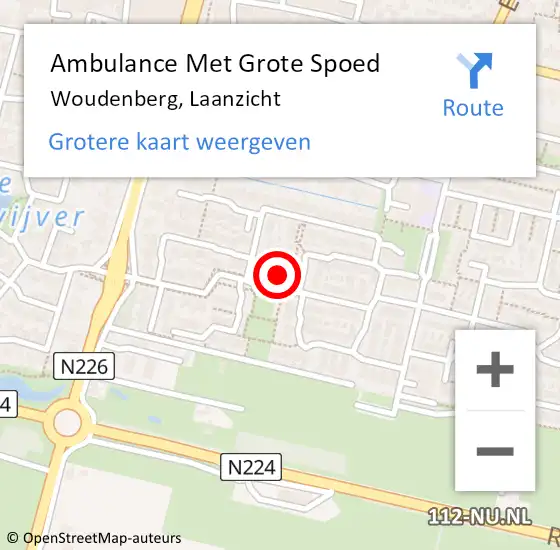 Locatie op kaart van de 112 melding: Ambulance Met Grote Spoed Naar Woudenberg, Laanzicht op 17 augustus 2017 21:11