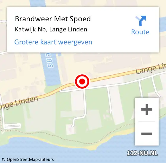 Locatie op kaart van de 112 melding: Brandweer Met Spoed Naar Katwijk Nb, Lange Linden op 18 augustus 2017 02:12