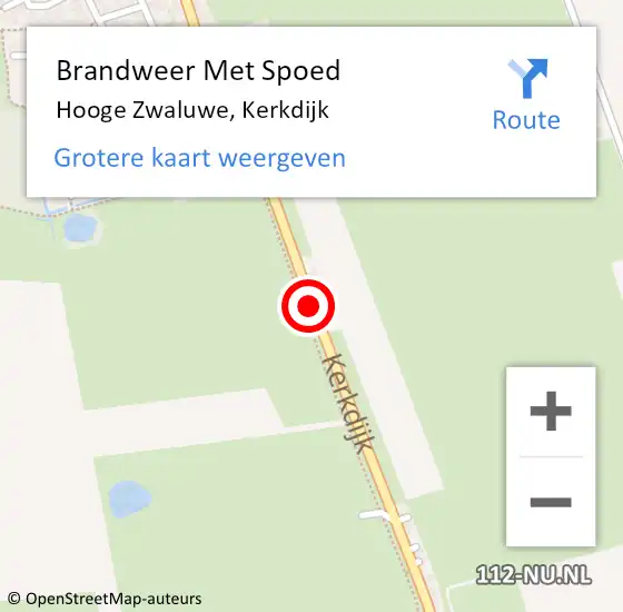 Locatie op kaart van de 112 melding: Brandweer Met Spoed Naar Hooge Zwaluwe, Kerkdijk op 29 januari 2014 20:22