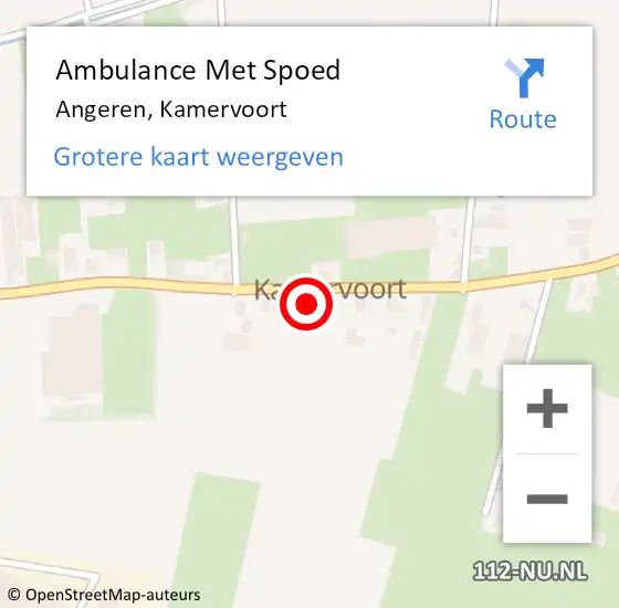 Locatie op kaart van de 112 melding: Ambulance Met Spoed Naar Angeren, Kamervoort op 18 augustus 2017 06:57