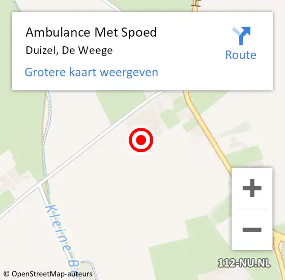 Locatie op kaart van de 112 melding: Ambulance Met Spoed Naar Duizel, De Weege op 18 augustus 2017 08:08
