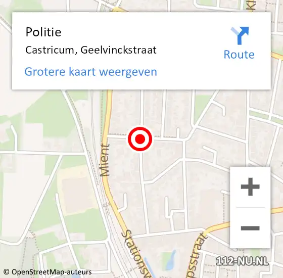 Locatie op kaart van de 112 melding: Politie Castricum, Geelvinckstraat op 18 augustus 2017 08:14