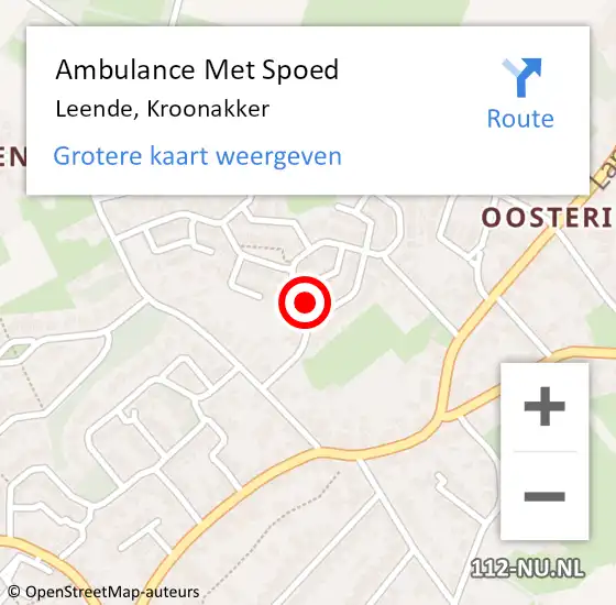 Locatie op kaart van de 112 melding: Ambulance Met Spoed Naar Leende, Kroonakker op 18 augustus 2017 08:40