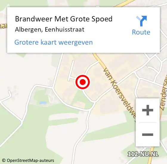 Locatie op kaart van de 112 melding: Brandweer Met Grote Spoed Naar Albergen, Eenhuisstraat op 18 augustus 2017 09:15