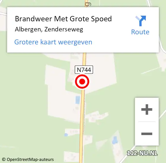 Locatie op kaart van de 112 melding: Brandweer Met Grote Spoed Naar Albergen, Zenderseweg op 18 augustus 2017 09:30