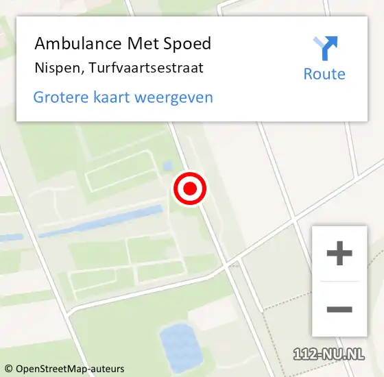 Locatie op kaart van de 112 melding: Ambulance Met Spoed Naar Nispen, Turfvaartsestraat op 18 augustus 2017 10:15