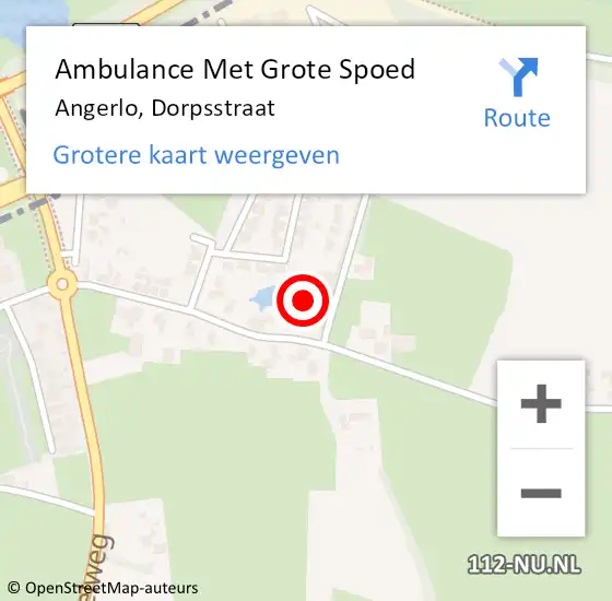 Locatie op kaart van de 112 melding: Ambulance Met Grote Spoed Naar Angerlo, Dorpsstraat op 18 augustus 2017 11:36