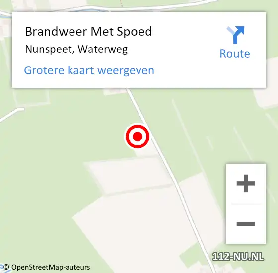 Locatie op kaart van de 112 melding: Brandweer Met Spoed Naar Nunspeet, Waterweg op 29 januari 2014 21:14