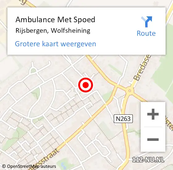 Locatie op kaart van de 112 melding: Ambulance Met Spoed Naar Rijsbergen, Wolfsheining op 18 augustus 2017 13:06