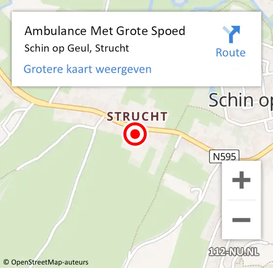 Locatie op kaart van de 112 melding: Ambulance Met Grote Spoed Naar Schin op Geul, Strucht op 29 januari 2014 21:34