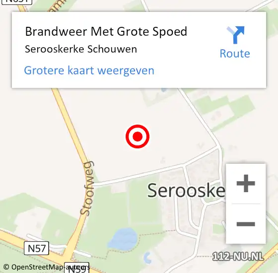 Locatie op kaart van de 112 melding: Brandweer Met Grote Spoed Naar Serooskerke Schouwen op 18 augustus 2017 14:39