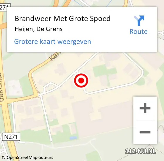 Locatie op kaart van de 112 melding: Brandweer Met Grote Spoed Naar Heijen, De Grens op 18 augustus 2017 16:43