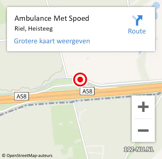 Locatie op kaart van de 112 melding: Ambulance Met Spoed Naar Riel, Heisteeg op 18 augustus 2017 16:47