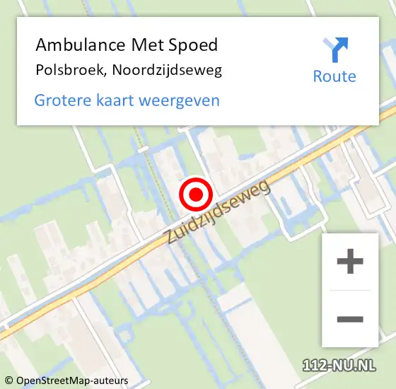 Locatie op kaart van de 112 melding: Ambulance Met Spoed Naar Polsbroek, Noordzijdseweg op 18 augustus 2017 18:29