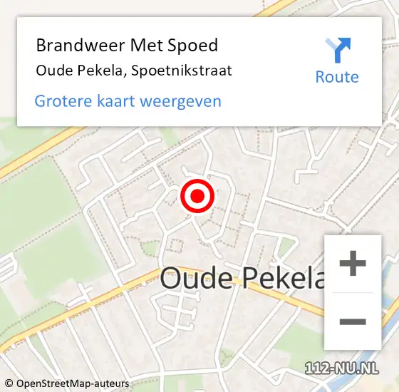 Locatie op kaart van de 112 melding: Brandweer Met Spoed Naar Oude Pekela, Spoetnikstraat op 18 augustus 2017 18:44