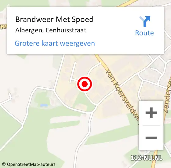 Locatie op kaart van de 112 melding: Brandweer Met Spoed Naar Albergen, Eenhuisstraat op 18 augustus 2017 18:48