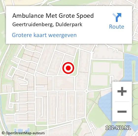 Locatie op kaart van de 112 melding: Ambulance Met Grote Spoed Naar Geertruidenberg, Dulderpark op 18 augustus 2017 19:31