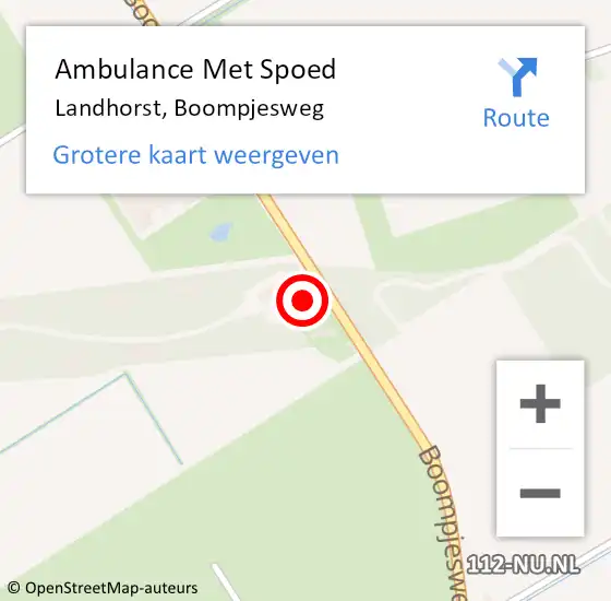 Locatie op kaart van de 112 melding: Ambulance Met Spoed Naar Landhorst, Boompjesweg op 18 augustus 2017 21:07